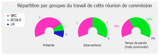 Répartition par groupe du travail de cette réunion de commission