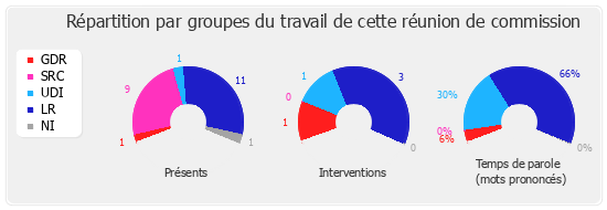 Répartition par groupe du travail de cette réunion de commission