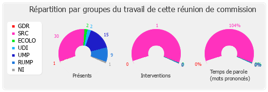 Répartition par groupe du travail de cette réunion de commission