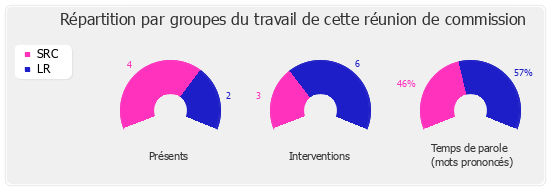 Répartition par groupe du travail de cette réunion de commission