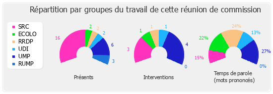 Répartition par groupe du travail de cette réunion de commission